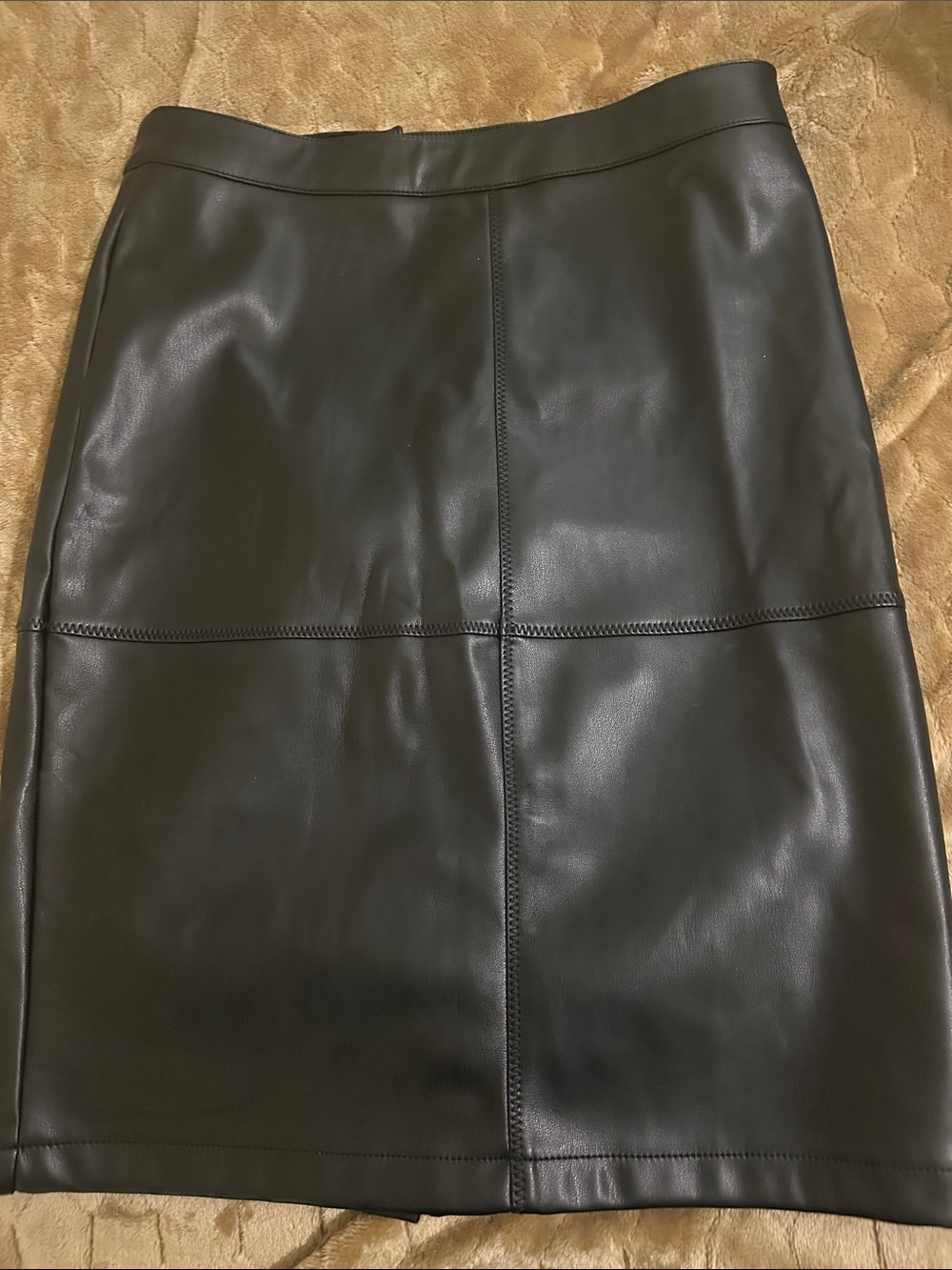 Women's Black Faux Leather Pencil Skirt